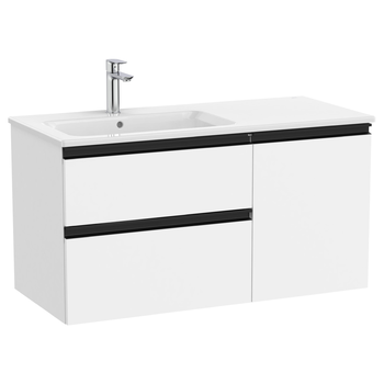 Roca The Gap A857831509 1005x537 Left Hand 2 Drawers Wall Unit Matt White