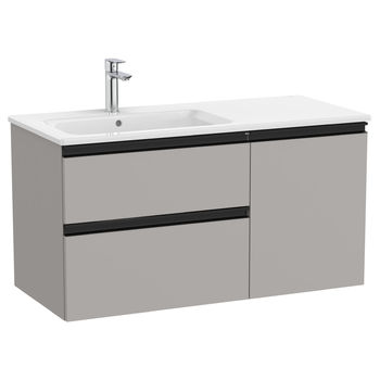 Roca The Gap A857831547 1005x537 Left Hand 2 Drawers Wall Unit Matt Grey
