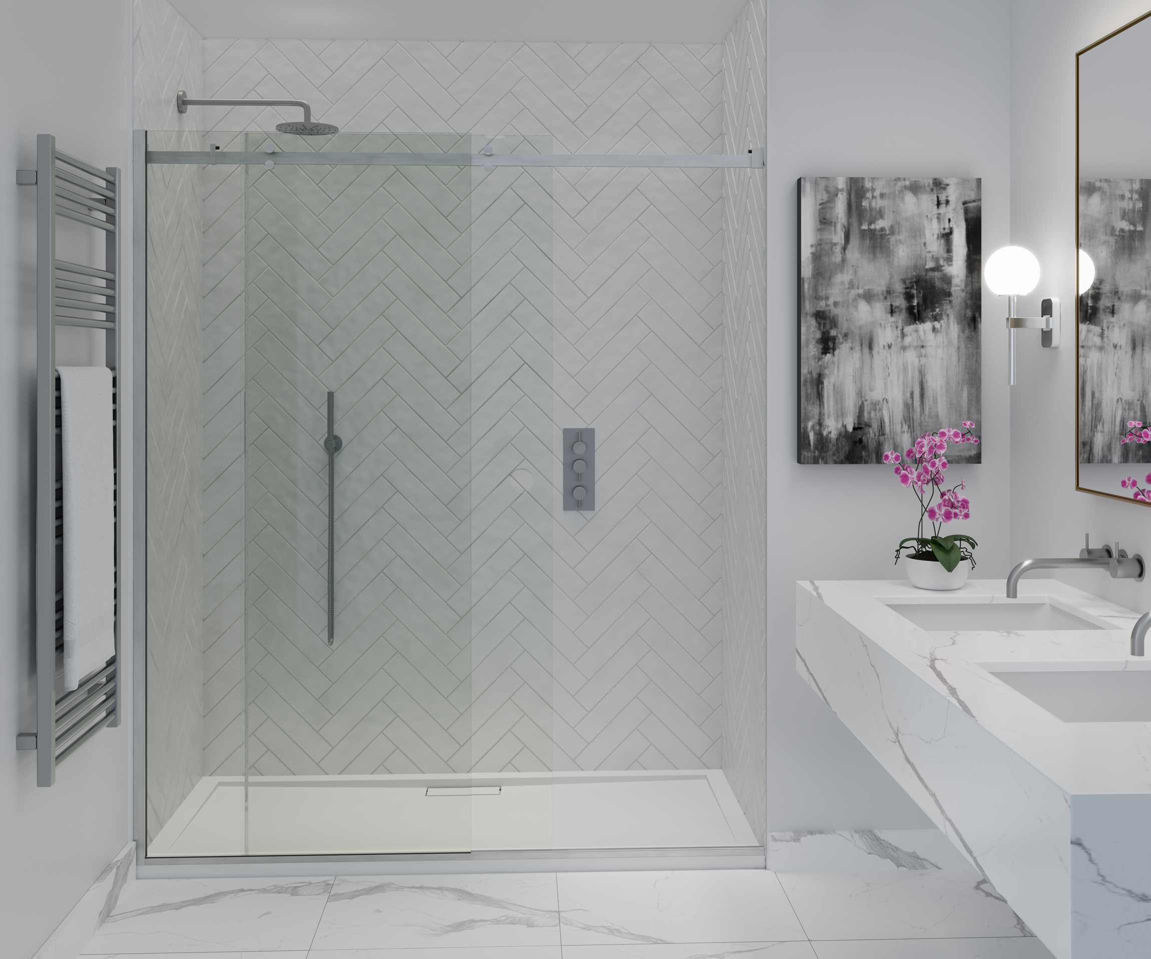 Shower Lab View 30 VR30S110 1100mm Slider Door Chrome