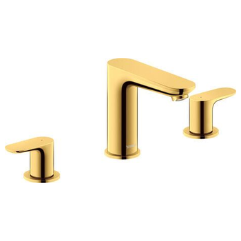 Duravit Wave WA1060005034 3 Hole Basin Mixer With Push Open Waste Polished Gold