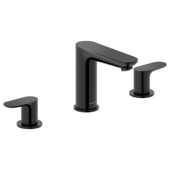 Duravit Wave WA1060005046 3 Hole Basin Mixer With Push Open Waste Black Matt