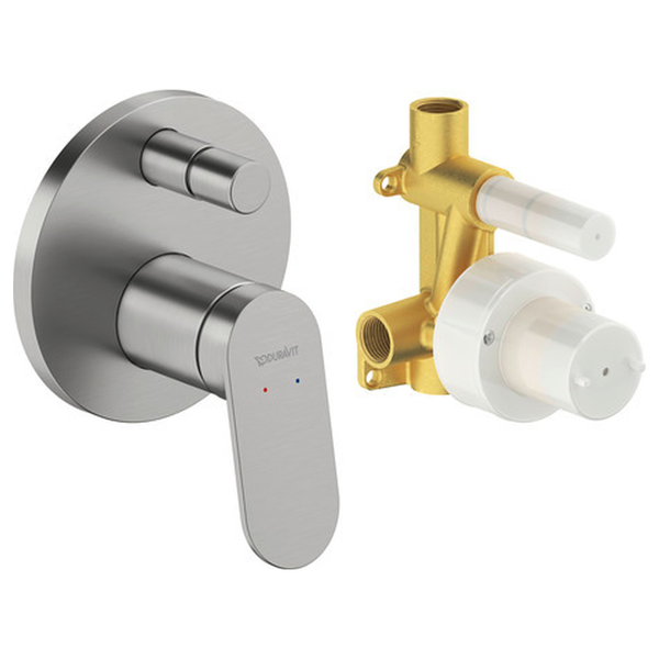 Duravit | Wave | WA4210008070 | Bath Shower Mixer | Stainless Steel