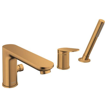 Duravit Wave WA5260000004 3 Hole Deck Mounted Bath Mixer Brushed Bronze