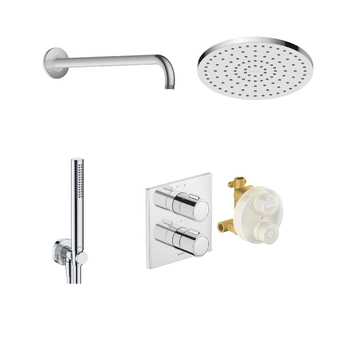 Duravit D022816958 Square Concealed Thermostatic Shower Pack Chrome