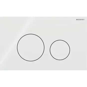 Geberit Sigma 40 115.628.SI.1 Round Glass Dual Flush Plate White