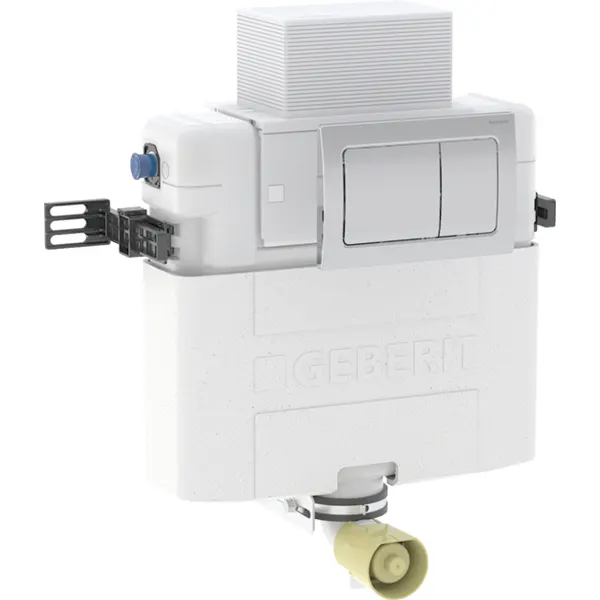 Geberit Alpha 109.003.21.1 82cm Concealed Cistern 6/3L with Square Chrome Flush Plate
