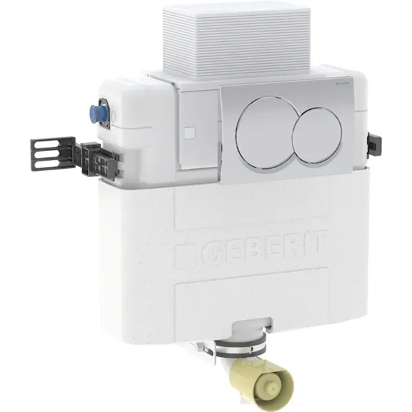 Geberit Alpha 109.004.21.1 82cm Concealed Cistern 6/3L with Round Chrome Flush Plate