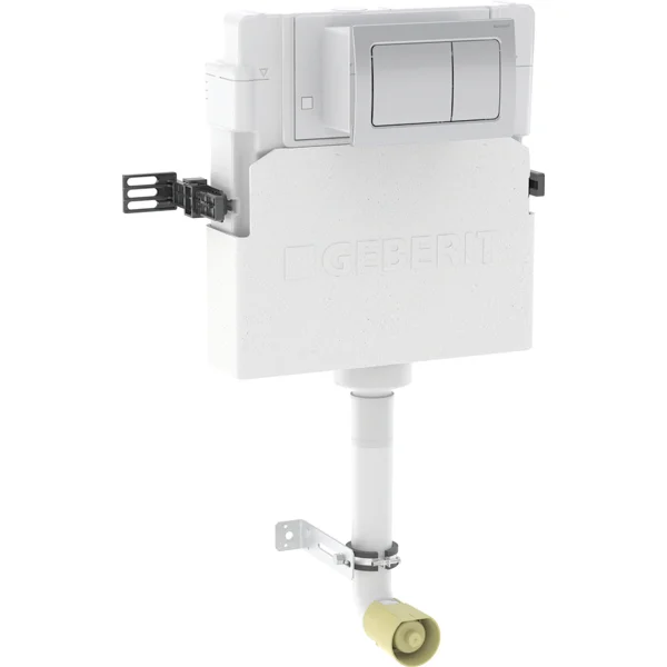 Geberit Alpha 109.013.21.1 109cm Concealed Cistern 6/3L with Square Chrome Flush Plate