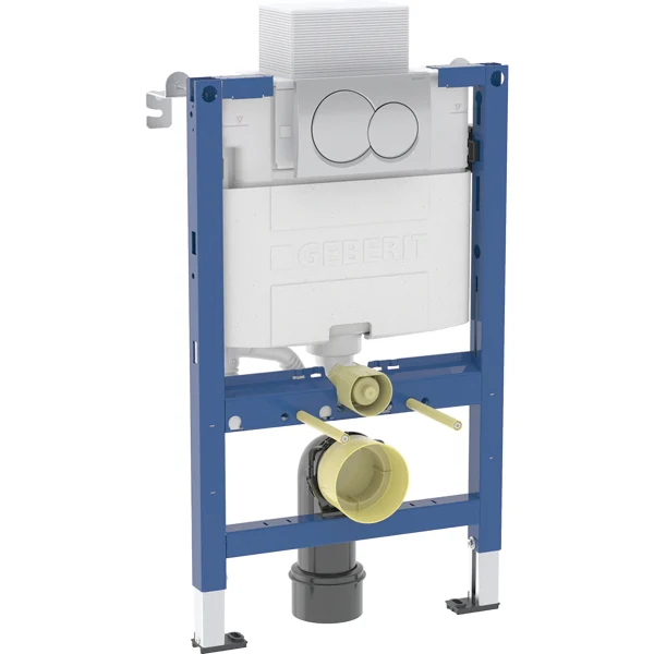 Geberit Alpha 458.035.21.2 Duofix 820mm WC Frame With Round Chrome Flush Plate