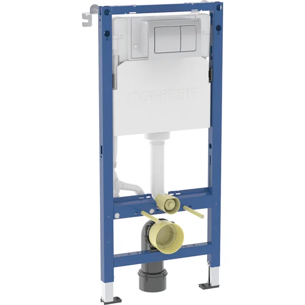 Geberit Alpha 458.040.21.2 Duofix 1120mm WC Frame With Square Chrome Flush Plate