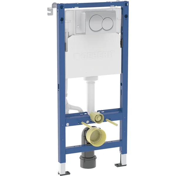 Geberit Alpha 458.041.21.2 Duofix 1120mm WC Frame With Round Chrome Flush Plate