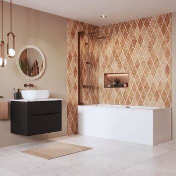 Crosswater Asura AUBSBZC0900 900mm Bath Screen Brushed Bronze