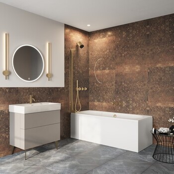 Crosswater Asura AUBSFC0900 900mm Bath Screen Brushed Brass