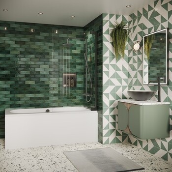 Crosswater Asura AUBSTC0900 900mm Bath Screen Slate