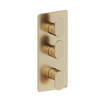 Crosswater Drift DR2000RF Portrait 2 Outlet 3 Handle Shower Valve Brushed Brass