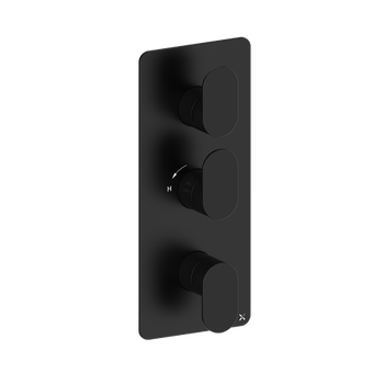 Crosswater Drift DR2000RM Portrait 2 Outlet 3 Handle Shower Valve Matt Black