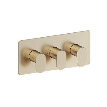 Crosswater Drift DR2001RF Landscape 2 Outlet 3 Handle Shower Valve Brushed Brass