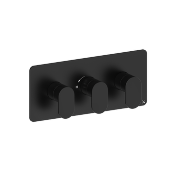 Crosswater Drift DR2001RM Landscape 2 Outlet 3 Handle Shower Valve Matt Black