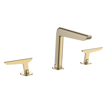 Crosswater Foile FO135DNF 3 Hole Deck Mounted Basin Set Brushed Brass