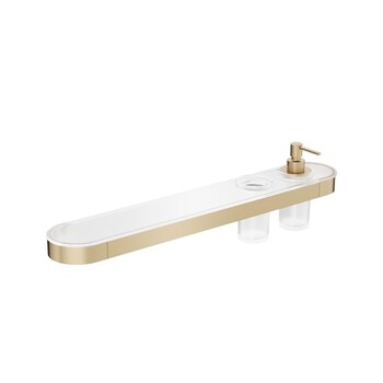 Crosswater Velo VE040F 60cm Dispenser Shelf Brushed Brass