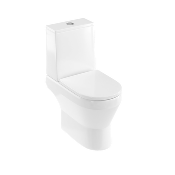 Britton CUR2.004 Curve 2 Open Back Rimless Close Coupled Toilet and Soft Close Seat